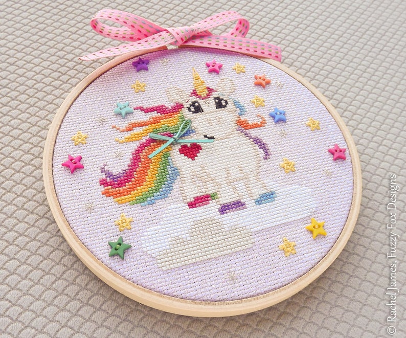 Unicorn Cross Stitch Pattern PDF Sparkles the Baby Unicorn Etsy UK
