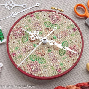 Variegated Flower Clock Cross Stitch Pattern PDF | Chart for Colour Variations, Coloris, ThreadworX, or Hand-Dyed Floss