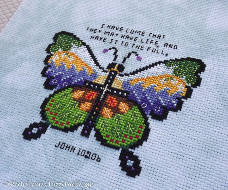 Easter Butterfly Cross Stitch Pattern PDF Christian Counted image 6