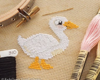 Pretty Peking Duck Cross Stitch Pattern PDF | Cute Bird Counted Cross Stitch Chart | Instant Download