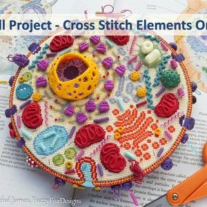 Animal Cell Cross Stitch Pattern PDF | Cross Stitch Elements ONLY
