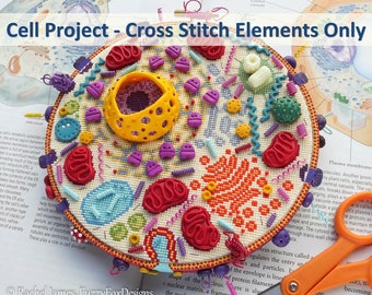 Animal Cell Cross Stitch Pattern PDF | Cross Stitch Elements ONLY