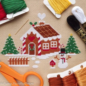 Christmas Gingerbread House Cross Stitch Pattern PDF