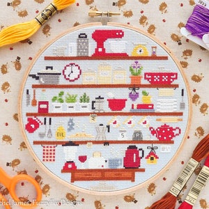 Cute Kitchen Cross Stitch Pattern PDF | Cute Room Cross Stitch Series