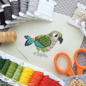 Cute Kea Cross Stitch Pattern PDF | New Zealand Kea Cross Stitch | Cute Bird Counted Cross Stitch Chart | Instant Download