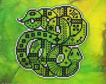 Tattoo Snake Counted Cross Stitch Pattern PDF