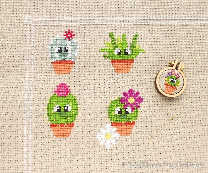 Chloe the Cute Cactus Cross Stitch Pattern PDF Prickly but Cute Stitch-a-Long image 6