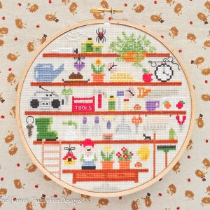 Cute Garden Shed Cross Stitch Pattern PDF | Cute Room Cross Stitch Series