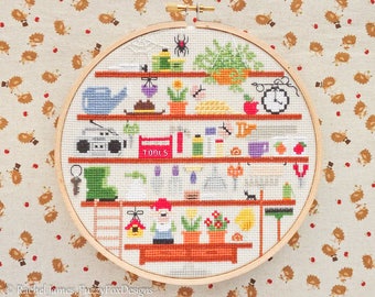 Cute Garden Shed Cross Stitch Pattern PDF | Cute Room Cross Stitch Series