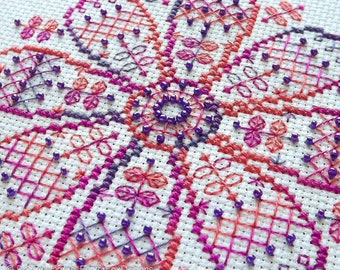 Variegated Blossom Cross Stitch Pattern PDF | Chart for Colour Variations, Coloris, ThreadworX, or Hand-Dyed Floss