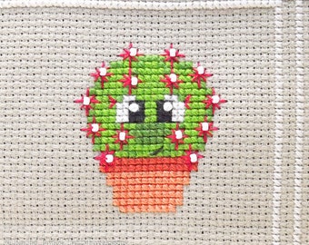 Becky the Cactus Cross Stitch Pattern PDF | Prickly but Cute Stitch-a-Long