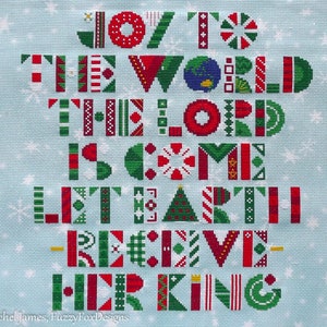 Joy to the World Christmas Cross Stitch Pattern PDF