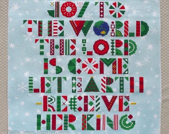 Joy to the World Christmas Cross Stitch Pattern PDF
