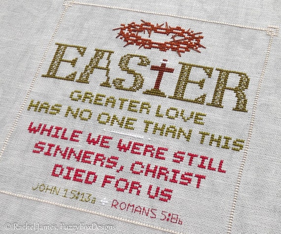 Easter Cross Stitch Pattern PDF | Easter Decorative Tile Counted Cross Stitch