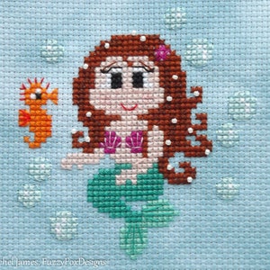 Mermaid Cross Stitch Pattern PDF | Easy Modern Beginners Counted Cross ...