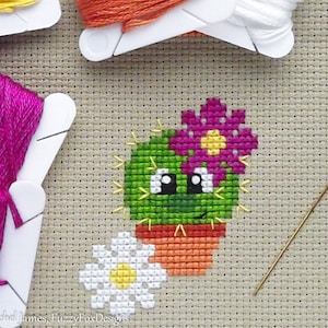 Chloe the Cute Cactus Cross Stitch Pattern PDF Prickly but Cute Stitch-a-Long image 3