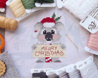 Christy the Christmas Koala Cross Stitch Pattern PDF | Cute Koala Cross Stitch Pattern | Christmas Card Design