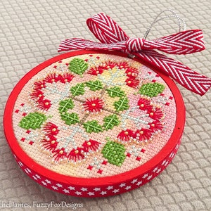 Pohutukawa Décoration de Noël Modèle de point de croix PDF | Décoration de Noël DIY florale de Nouvelle-Zélande