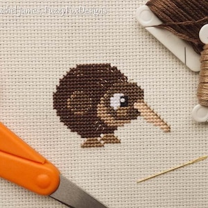 Cute Little Kiwi Cross Stitch Pattern PDF Cute Bird Counted Cross Stitch Chart Instant Download image 1