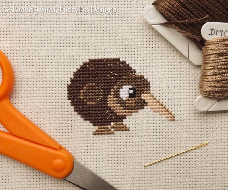 Cute Little Kiwi Cross Stitch Pattern PDF Cute Bird Counted Cross Stitch Chart Instant Download image 1