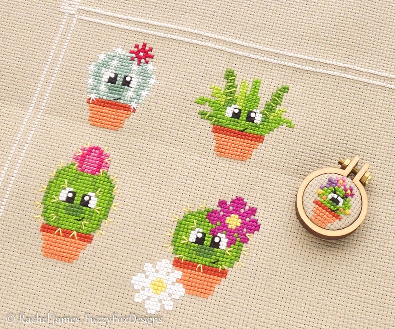 Chloe the Cute Cactus Cross Stitch Pattern PDF Prickly but Cute Stitch-a-Long image 5