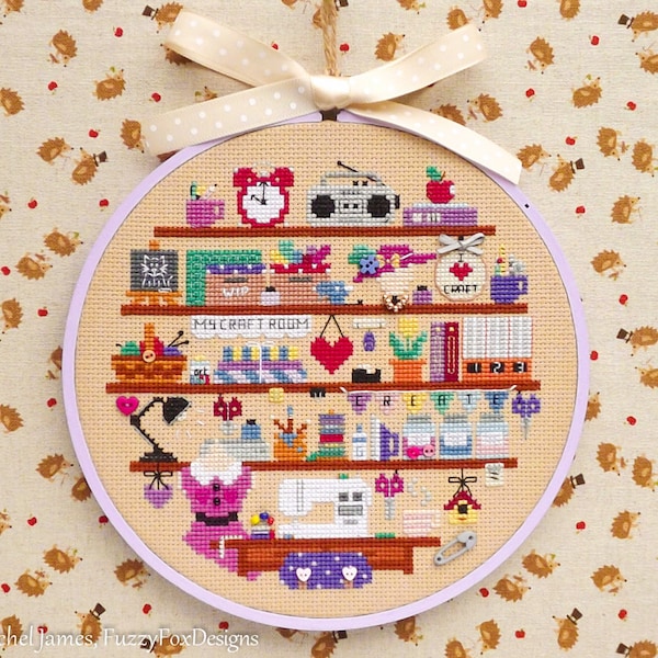 Cute Craft Sewing Art Room Cross Stitch Pattern PDF | Cute Room Cross Stitch Series