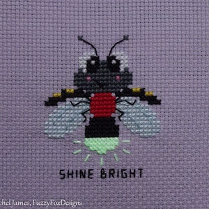 Bright Baby Firefly Cross Stitch Pattern PDF Seven Mini Motivators Series Fire Fly Cross Stitch image 4