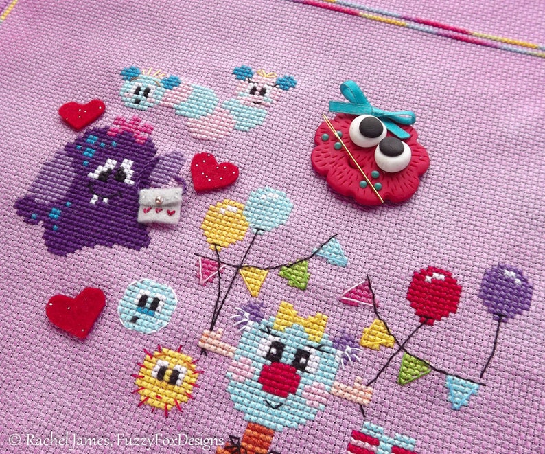 Magic Mini Monsters Full Stitch-a-Long Pattern 2019 SAL Cute Monster Cross Stitch Pattern PDF image 2