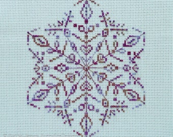 Variegated Snowflake Cross Stitch Pattern PDF | Chart for Colour Variations, Coloris, ThreadworX, or Hand-Dyed Floss