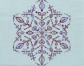 Variegated Snowflake Cross Stitch Pattern PDF | Chart for Colour Variations, Coloris, ThreadworX, or Hand-Dyed Floss