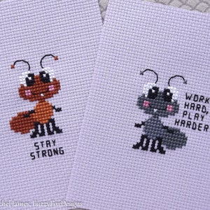 Two Tiny Ants Cross Stitch Pattern PDF | Seven Mini Motivators Series