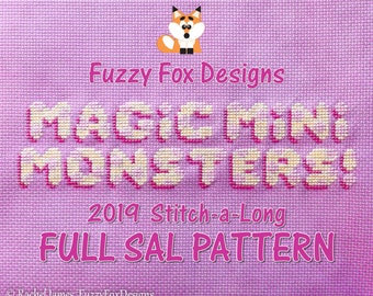 Magic Mini Monsters Full Stitch-a-Long Pattern | 2019 SAL | Cute Monster Cross Stitch Pattern PDF