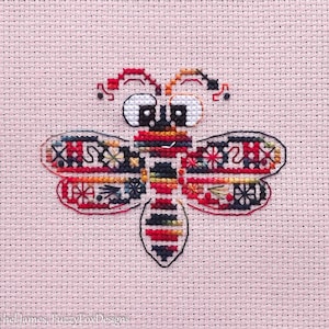 Cute Variegated Bug Cross Stitch Pattern PDF | Chart for Colour Variations, Coloris, ThreadworX, or Hand-Dyed Floss