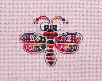 Cute Variegated Bug Cross Stitch Pattern PDF | Chart for Colour Variations, Coloris, ThreadworX, or Hand-Dyed Floss