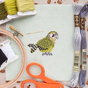 Kakapo Cross Stitch Pattern PDF Cute Bird Counted Cross Stitch Chart Instant Download image 2