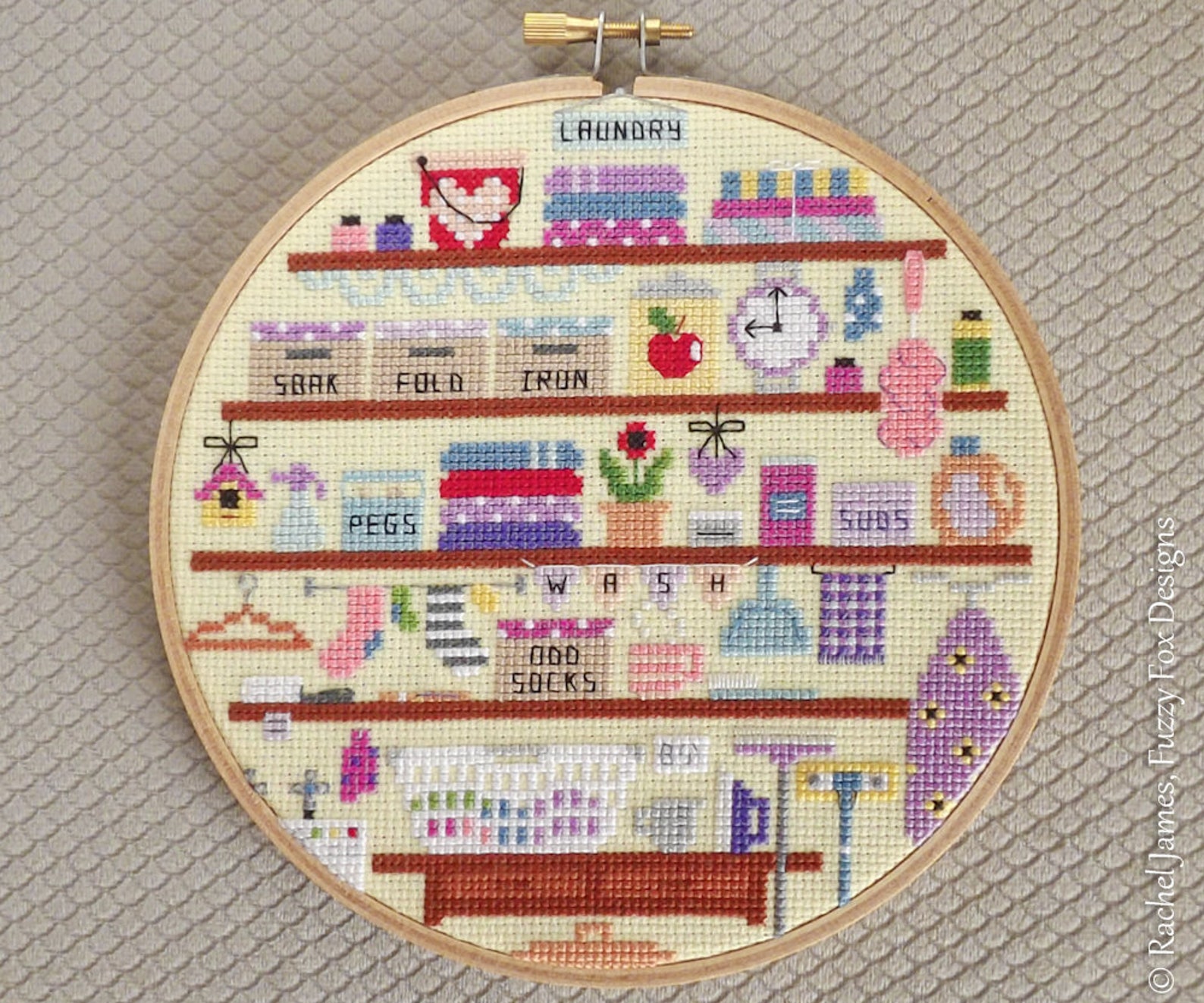 Cute Laundry Cross Stitch Pattern PDF Wash Room Cute Room Etsy