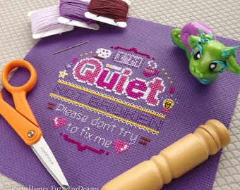I'm Quiet Stickanleitung PDF | Introvertiert Kreuzstich | Stille Kraft | Einfache moderne Anfänger Kreuzstich gezählt Instant Download