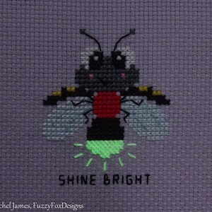 Bright Baby Firefly Cross Stitch Pattern PDF Seven Mini Motivators Series Fire Fly Cross Stitch image 5