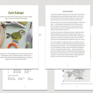 Kakapo Cross Stitch Pattern PDF Cute Bird Counted Cross Stitch Chart Instant Download image 4