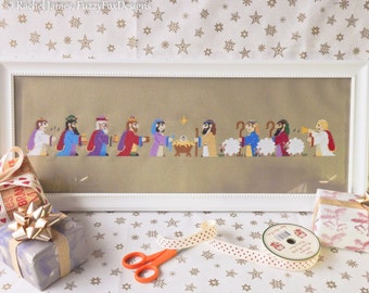 Christmas Nativity Panel Cross Stitch Pattern PDF
