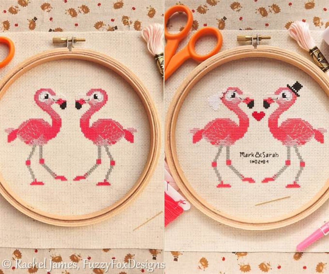 Counted Cross Stitch Bookmark Kit Flamingo - DIY Needlecraft Kit