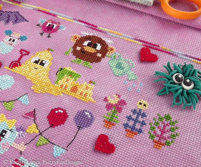 Magic Mini Monsters Full Stitch-a-Long Pattern 2019 SAL Cute Monster Cross Stitch Pattern PDF image 4