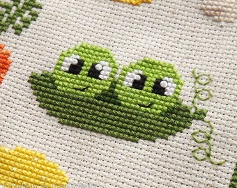 Peas in a Pod Cross Stitch Pattern PDF