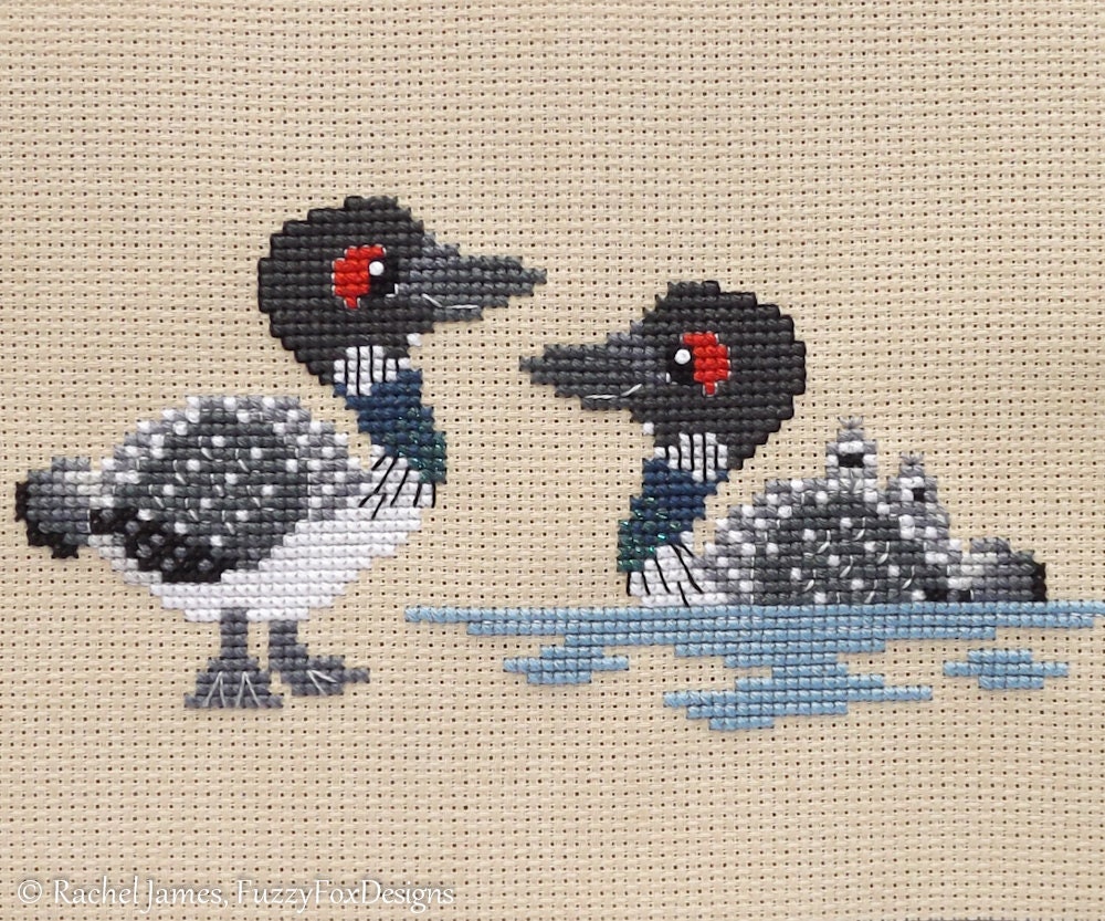 Cute Common Loons Cross Stitch Pattern PDF Common Loon Etsy