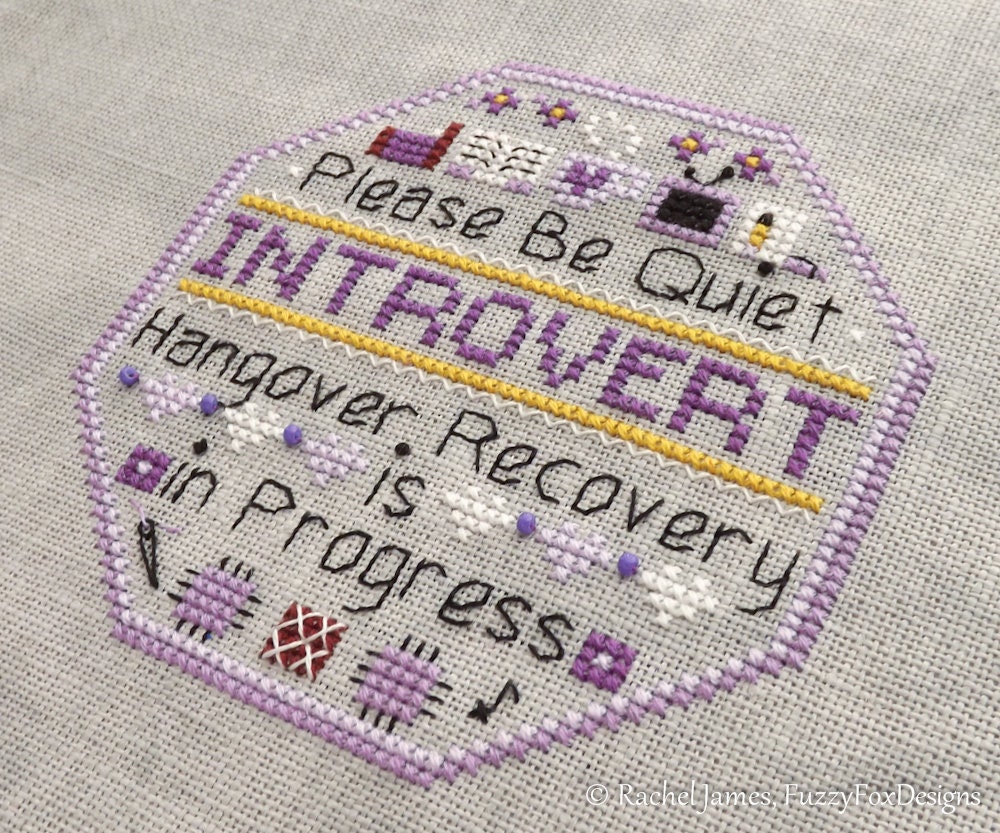 Introvert Hangover Cross Stitch Pattern PDF | Introvert Cross Stitch ...