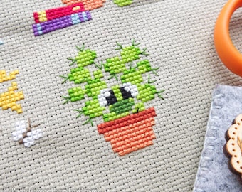 Pasquale the Cactus Cross Stitch Pattern PDF | Prickly but Cute Stitch-a-Long