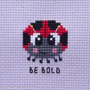 Bold Little Ladybug Cross Stitch Pattern PDF | Seven Mini Motivators Series | Ladybird