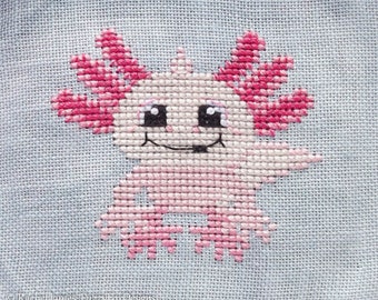 Axl das Axolotl Kreuzstich Stickmuster PDF