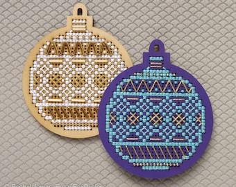 3 Inch Baubles Cross Stitch Pattern PDF | Pattern for Toms New Old Things Wood Blanks