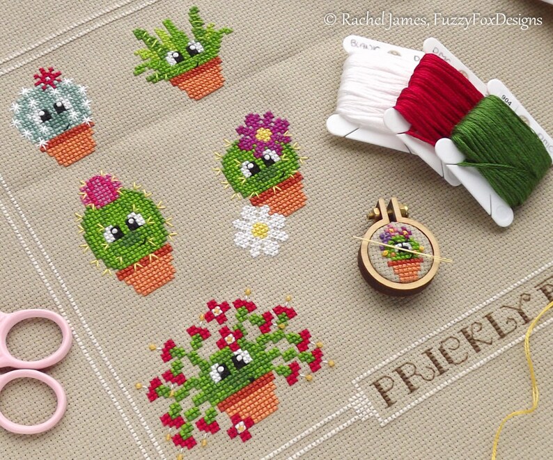 Cactus Cross Stitch Pattern PDF Prickly But Cute Etsy Cactus Cross Stitch Pattern PDF Prickly But Cute Etsy